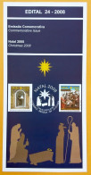 Brochure Brazil Edital 2008 24 Christmas Religion Without Stamp - Lettres & Documents