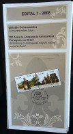 Brochure Brazil Edital 2008 01 Arrival Of The Royal Family Portugal Stain In The Middle Without Stamp - Lettres & Documents