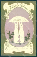 Greetings Easter Anthropomorphic Hare Umbrella Relief Postcard HR0074 - Other & Unclassified