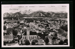 AK Bad Aibling, Generalansicht Der Stadt, Blick Auf Die Kirche Und Das Gebirge Im Hintergrund  - Bad Aibling