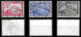 German Reich, 1933, Chicagofahrt, Complete Set, Used, Good Quality, Mi. 496/8 - Luft- Und Zeppelinpost