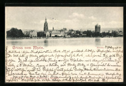 AK Eltville Am Rhein, Panorama Der Stadt Mit Der Kirche Vom Rheinufer Aus  - Eltville