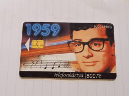 HUNGARY-(HU-P-1999-42)-Buddy Holly-(1959)-(222)-(800Ft)(298037C49)(tirage-100.000)-used,card+1card Prepiad Free - Hungría