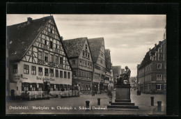 AK Dinkelsbühl, Marktplatz M. Christoph V. Schmid Denkmal  - Dinkelsbuehl