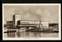 AK Friedrichshafen / Bodensee, Hafenbahnhof Mit Dampfer  - Friedrichshafen