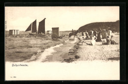 AK Scharbeutz / Ostseebad, Strand Mit Segelboot Und Badegästen  - Scharbeutz