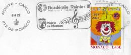 MONACO MONTE CARLO FLAMME ACADEMIE RAINIER III MUSIQUE, THEATRE 2022, TIMBRE ENFANTS DE FRANCE 2022, UN CLOWN ( CIRQUE ) - Covers & Documents