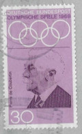 ALLEMAGNE 1968 - JEUX OLYMPIQUES DE MEXICO,  PIERRE DE COUBERTIN - SEUL SUR LETTRE POUR LA FRANCE - Estate 1968: Messico