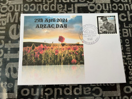 16-4-2024 (4 X 22) Australia ANZAC 2024 - New Stamp Issued 16-4-2024 (on Cover) - Brieven En Documenten