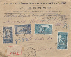 Maroc 1927: Casablanca Registered To Karlsruhe - Dresden - Maroc (1956-...)