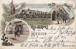 Mexico Old Colored Post Card To Vilshofen - Address Part Extra Paper? - Mexico