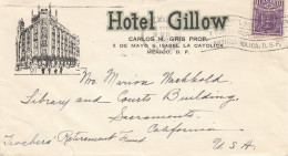 Mexico 1940: Letter Hotel Gillow To Sacramento/California - Mexiko