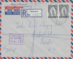 Bahrain: Air Mail Registered 1964 To London - Bahrain (1965-...)