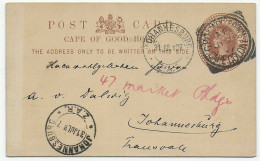 Post Card Cape Of Good Hope To Johannesburg 1897 - Otros & Sin Clasificación