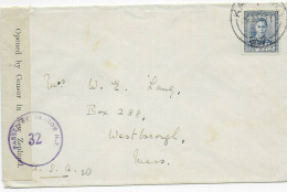 Cover Wellington, 1942 To USA, Censor - Autres & Non Classés