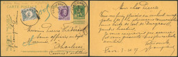 EP Au Type 5ctm Vert Pellens + N°198 Expédié De Farciennes (1927) > Charleroi / Hors Cours Dépuis Le 15/10/15 + Taxe à 5 - Cartes Postales 1909-1934