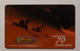 SPORT / SNOWBOARD - Planche Surf Sur La Neige - Jeu PC Supreme Snowboarding - Recharge MOBICARTE 70 - Février 2000 - Deportes