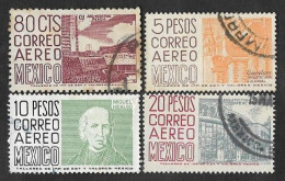 SD)1964-73 MEXICO  SHORT SERIES, MODERN STADIUM 80C SCT C472, COLONIAL ARCHITECTURE 5P SCT C476, HIDALGO 10P SCT C479 PH - Mexique