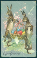 Greetings Easter Anthropomorphic Hare Egg Raphael Tuck 112 Relief Pc HR0078 - Sonstige & Ohne Zuordnung