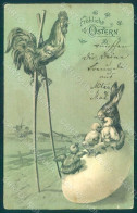 Greetings Easter Anthropomorphic Hare Chick Rooster Egg TEAR WRINKLES Pc HR0093 - Sonstige & Ohne Zuordnung