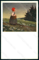 Artist Signed Lang H. Fairy Tales Rotkappchen Little Red Riding Hood Pc HR1227 - Autres & Non Classés