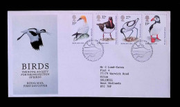 CL, FDC, Premier Jour, Angleterre, Sandy, Bedfordshire, 17 January 1989, Birds, Frais Fr 1.95e - 1981-1990 Decimale Uitgaven