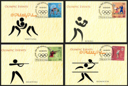 India 2016 Olympic Rio Brazil, Boxing,Wrestling,Shooting,Badminton,Official Maxi Cards, Set Of 4v, (**) Inde RARE SET - Covers & Documents