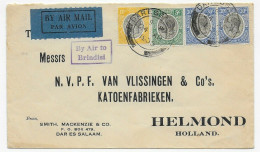 Air Mail Daresalam To Brindisi, To Helmond, 1935 - Tanzania (1964-...)