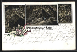 Künstler-AK Hürben O.-A. Heidenheim, Charlottenhöhle, Mehrfachansicht  - Heidenheim