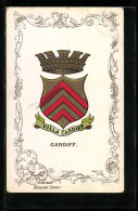 Künstler-AK Cardiff, Wappen Mit Krone  - Généalogie