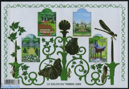 France 2008 Salon Du Timbre S/s, Mint NH, Nature - Butterflies - Gardens - Insects - Philately - Unused Stamps