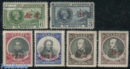 Greece 1932 Overprints 6v, Mint NH, Art - Castles & Fortifications - Unused Stamps