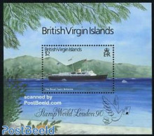 Virgin Islands 1990 Stamp World London S/s, Mint NH, Transport - Philately - Ships And Boats - Schiffe