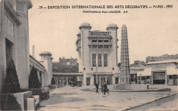 75-PARIS EXPOSITION INTERNATIONALE 1925 FONTAINE DE RENE LALIQUE-N°LP5045-F/0367 - Expositions