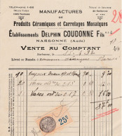 11-D.Coudonne....Produits Céramiques & Carrlages Mosaïques...Narbonne...(Aude)...1932 - Old Professions