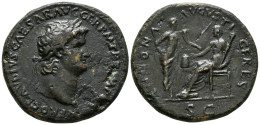 NERON. Sestercio. 65 D.C. Lugdunum. A/ Busto Laureado A Derecha. NERO CLAVD CAE - Les Julio-Claudiens (-27 à 69)