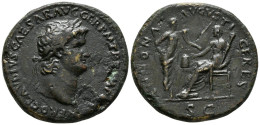 NERON. Sestercio. 65 D.C. Lugdunum. A/ Busto Laureado A Derecha. NERO CLAVD CAE - Die Julio-Claudische Dynastie (-27 / 69)