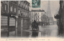 75-PARIS INONDE 1910 LA RUE SAINT CHARLES-N°T5046-A/0285 - Paris Flood, 1910