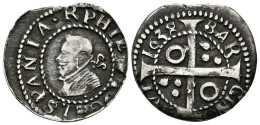 FELIPE IV. 1 Croat. 1638. Barcelona. Cal-980; Cru.C.G. 4414i. Ar. 2,94g. MBC+.  - Monnaies Provinciales