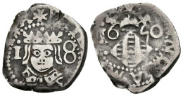 FELIPE IV. 1 Divuitè-Dieciocheno. 1640. Valencia. Valor 8 Grande. Cal-1104; Cru - Münzen Der Provinzen