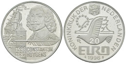 HOLANDA. 20 Euro. 1996. CONSTANTIJN HUYGENS. Ar. 14,99g. PROOF. - Autres & Non Classés