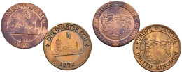 REINO UNIDO. Conjunto De 2 Monedas De 1992, Conteniendo: 1/4 Ecu Y 1/4 Ecu (pie - Other & Unclassified