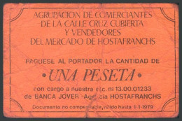 BARCELONA (1978). Vale De 1 Peseta De La Agrupación De Comerciantes Del Mercado - Autres & Non Classés