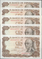 Precioso E Interesante Conjunto De 10 Billetes De 100 Pesetas Emitidos El 17 De - Autres & Non Classés