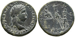 NERON. Sestercio. (Ae. 26,66g/35mm). 65 D.C. Lugdunum. Anv: NERO CLAVD CAESAR A - Les Julio-Claudiens (-27 à 69)