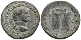 VESPASIANO. Sestercio. (Ae. 26,14g/36mm). 72 D.C. Lugdunum. Anv: IMP CAES VESPA - La Dinastia Flavia (69 / 96)