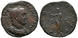 BALBINO. Sestercio. (Ae. 20,28g/30mm). 238 D.C. Roma. Anv: IMP CAES D CAEL BALB - The Military Crisis (235 AD Tot 284 AD)