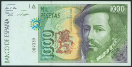 1000 Pesetas. 12 De Octubre De 1992. Sin Serie Y Numeración Baja Y Capicúa Impe - Autres & Non Classés