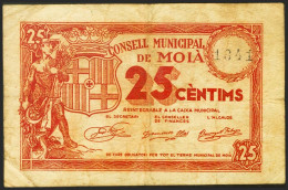 MOIA (BARCELONA). 25 Céntimos. (1937ca). (González: 8689). MBC. - Otros & Sin Clasificación