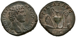 MARCO AURELIO. Sestercio. (Ae. 31,03g/34mm). (RIC 1234a). 140-144 D.C. Roma. An - The Anthonines (96 AD Tot 192 AD)